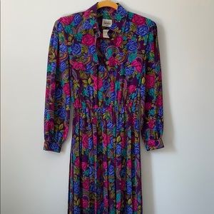 Vintage bright floral dress